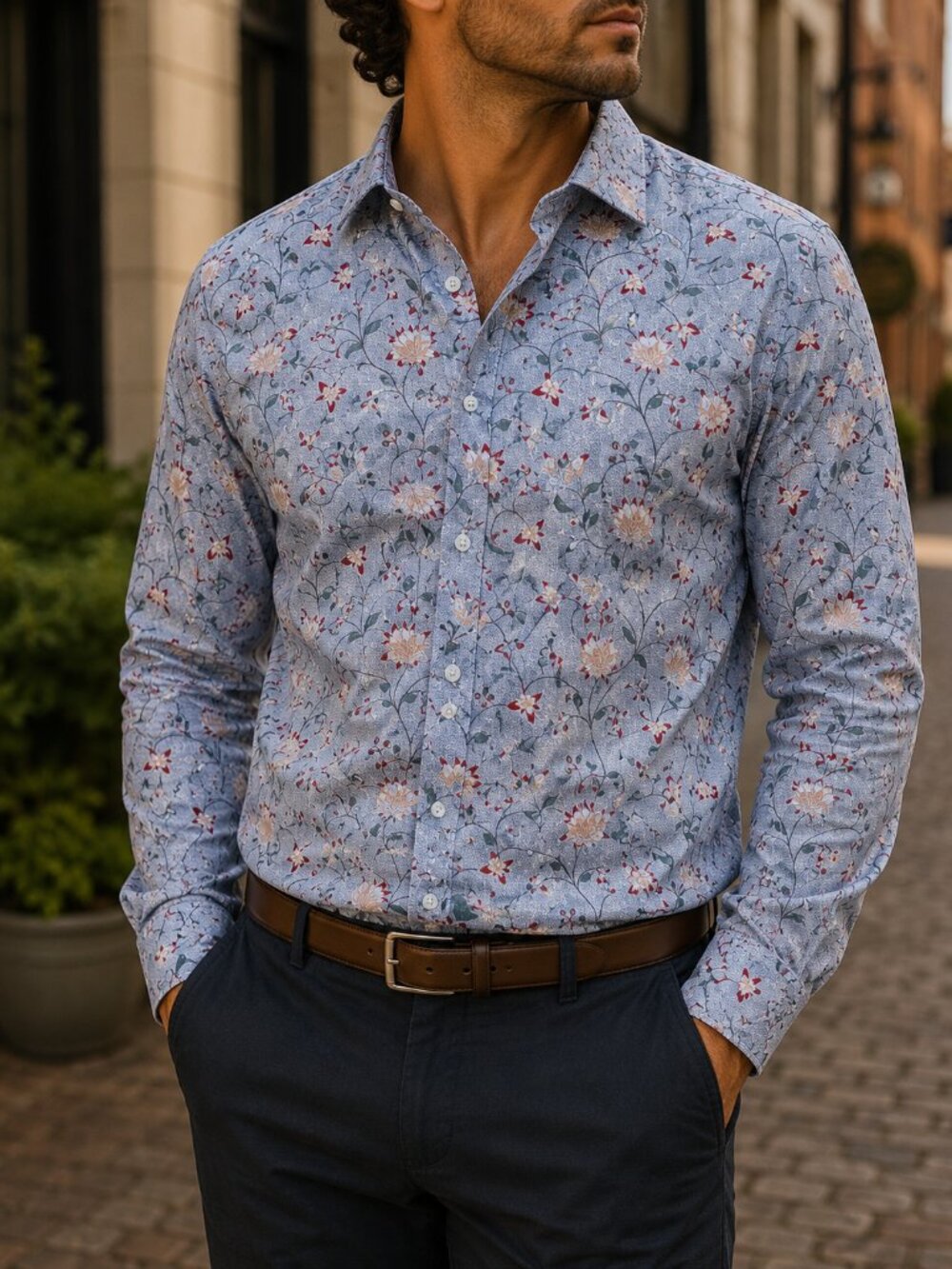 Bar III Multicolor Floral Dress Shirt